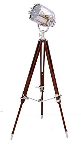Lampadaire à trépied, projecteur décoratif rétro, spot