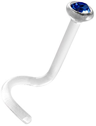 bioplast® Nasenstecker mit Stein blau