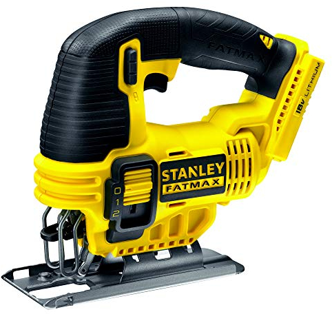 Stanley FATMAX Scie Sauteuse 18V Lithium Ion 2500 trs/mn 3 Niveaux de Pendularité Changement Lame Rapide Revêtement Caoutchouc Sans Batterie ni Chargeur Gamme FATMAX Robuste et Ergonomique FMC650B-XJ