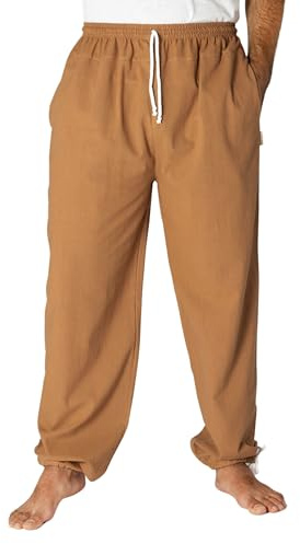 PANASIAM E-Pants Lunghi, Cotone, Marrone, L