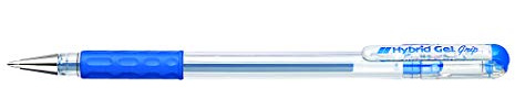 Pentel K116-C Hybrid Gel-Tintenroller, Kappenmodell, gummierte Griffzone, 12 Stück, Blau