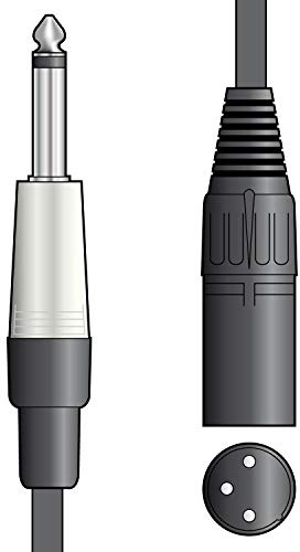 Citronic Classic Audio Lead 6.3mm Mono Jack to XLR Male Shielded Audio Cable for Studio & Live Use 3 Metre Black