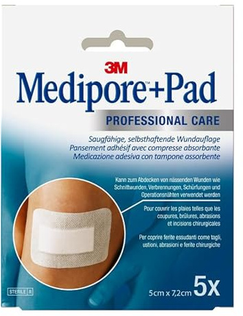 Medipore+Pad Med 5 x 7,2 cm, 5 Stück