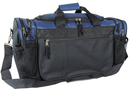 DALIX Sporttasche mit Netz- und Wertsachentaschen, für Reisen, Fitnessstudio, 50,8 cm, Marineblau