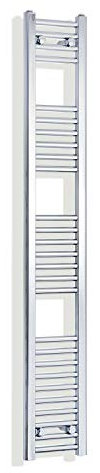 companyblue 200mm Wide Chrome Heated Towel Rail Radiator Flat Ladder for Stylish Bathroom (200 x 1600 mm)