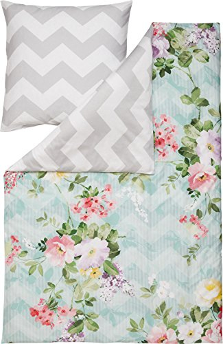 Estella Bettwäsche Satin blau Größe 155x220 cm (80x80 cm)