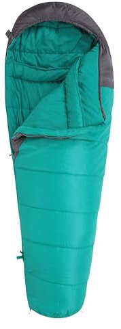 Mountain Warehouse Summit 250 Sleeping Bag - 3/4 Season Insulated & Mummy Shaped Bag - For Spring Summer, Camping & Trekking Teal Right Handed Zip - Long length (215cm)
