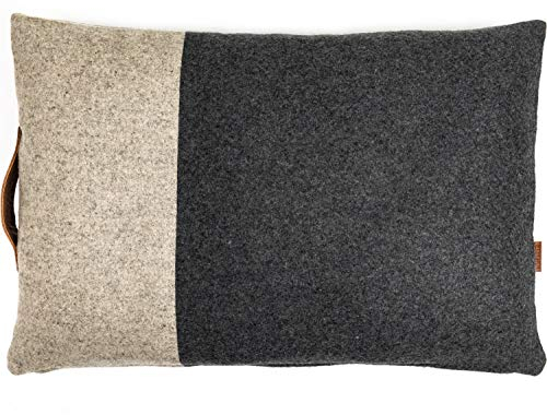 Miqio® Kissenbezug Kopenhagen | Kissenhülle 40x60 cm für Sofakissen und Dekokissen | Aus Wolle und Leder | Deko für Wohnzimmer, Schlafzimmer, Ostern | Couchkissenbezug