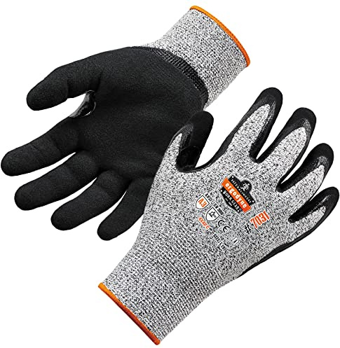 Ergodyne Nitrile Coated Work Gloves, Cut Resistant Level A3, Grip For Wet or Dry Enviroments, Ergodyne ProFlex 7031,Gray,Medium
