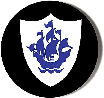 Gift Insanity BLUE PETER BADGE BLACK BACKGROUND 38mm Small Novelty Badge
