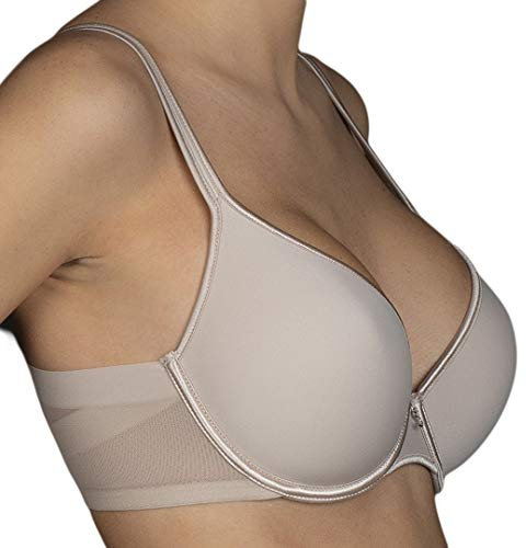 Selene, Reggiseno Donna con Fascia Incrociata Traspirante, con Ferretto e Coppe Imbottite, Collezione Victoria, Colore Terra, Taglia 5B