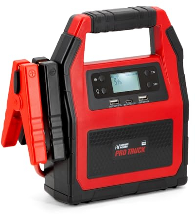 GYS, Nomad Power Pro Truck, Démarreur/Booster Batterie Lithium Portable 2000A, Véhicules 12/24V (Moto, Voiture, Camion), Démarrage Sécurisé, Batterie Externe 5.3Ah (PowerBank), Lampe LED, Ecran LCD