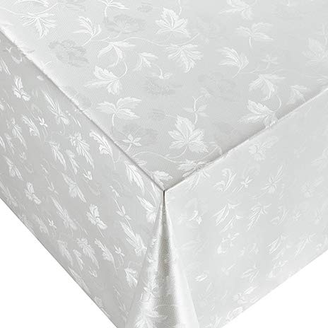 Wachstuch Tischdecke 140cm breit, Meterware, Länge und Motiv auswählbar, abwaschbar (weiß 517 a, 140 x 200cm)
