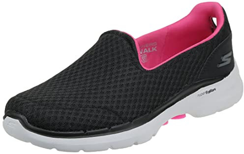 Skechers Go Walk 6 Big Splash, Slip on Mujer, Black Pink, 39 EU