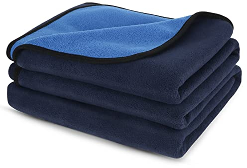 PETTOM wasserdichte Hundedecke 152x127cm, Weiche Hundedecke für große und kleine Hunde, Schutzdecke für Sofa, Bett Autositz, Möbel - 30°C waschbar (L, Blau)