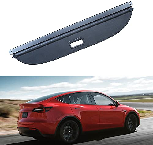 Auto Laderaumabdeckung FüR Tesla Model Y 2020 2021 2022 Kofferraum Abdeckung Rollo Einziehbar Kofferraumabdeckung Hutablage Zum Schutz Der PrivatsphäRe Cargo Cover