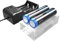 [3600mAh] Pack de 2 Piles pour Batterie supérieure Plate de 3.7v à Dessus Plat, Batterie Plate Rechargeable pour Lampe de Poche Appareil Photo, Lampe Frontale (IB-65O)