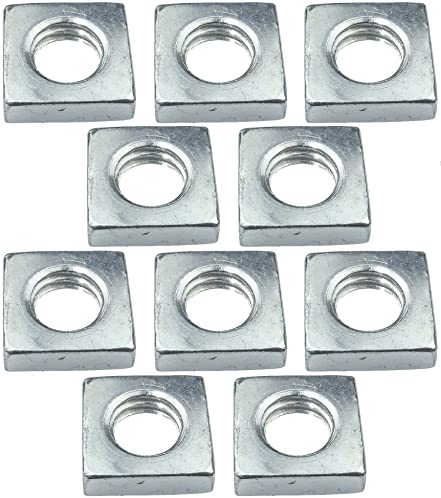 AERZETIX - C49559 - Set di 10 dadi quadrati M8 piatti profilo basso 13.0x4.0mm filettatura metrica femmina - in acciaio al carbonio