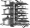 Vinsani Kitchen Pan Rack Organiser Stand Pot Lid Holder Bakeware Chopping Board Tray with Adjustable 8 Dividers Storage Rack Expandable Shelf for Cupboard Cabinet Pantry - Black