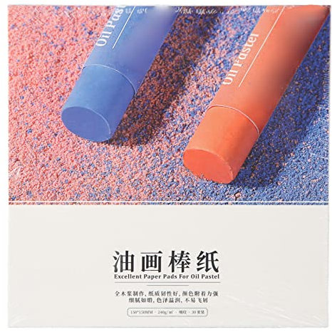 Cuaderno de Bocetos en Colores Pastel Al óleo, Papel de Pintura en Colores Pastel Al óleo Papel de Dibujo en Colores Pastel Al óleo Papel de Bocetos Suministros de Arte para Acrílico Arte(15x15cm)