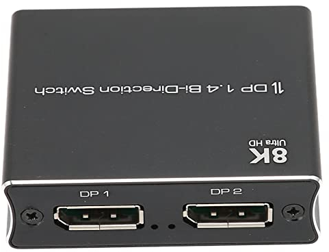 8K DisplayPort DP1.4 Switcher, 2in1 Out /1in 2out Bidirektionaler DP 1.4 Switcher Converter, Unterstützt 8K@30hz 4K@120hz 1080p@240hz DP Splitter für PC Host Laptop