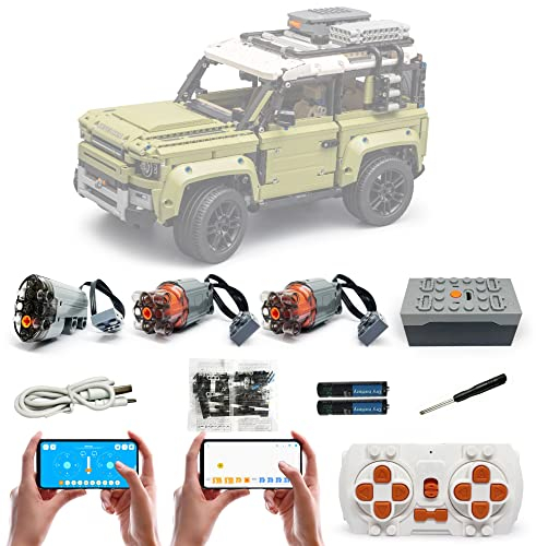 WANCHENG Technic Power Motor Set for Lego 42110 Technic Land Rover Defender, 4 Modes of APP Control, Upgrade Accessories with 3 Motors and Remote Control Set