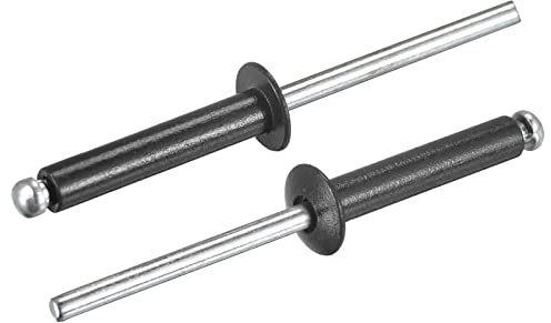 sourcing map 200Stk Blindnieten 4mmx20mm Flach Rundkopf Niete für Metallplatten Fügen Schwarz