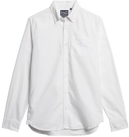 Superdry Herren Vintage Washed Oxford Shirt Sweatshirt, Optic, XXXL