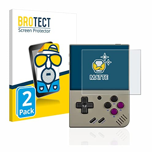 BROTECT Entspiegelungs-Schutzfolie für Miyoo Mini Plus (2 Stück) Matte Displayschutz-Folie, Anti-Reflex, Anti-Fingerprint
