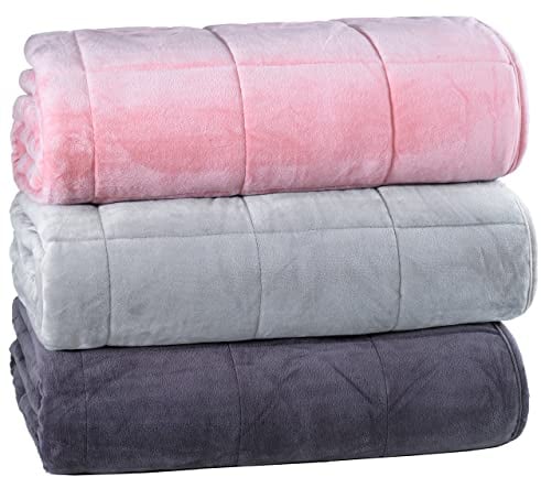 MALIKA® Gewichtsdecke 135x200 - Altrosa | Entspannungsdecke mit 4kg Gewicht | Schwere Bettdecke gegen Schlafstörung | Therapiedecke für Erwachsene & Jugendliche, Farbe: Altrosa