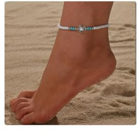 Cubahop Beach Pearl chaîne de pied Devil's Eye chaîne de pied été turquoise turquoise turquoise turquoise pieds de tortue accessoires femme et fille bijoux (La tortue)