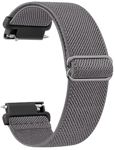 Wanme Nylon 20mm Uhrenarmbänder, Schnellverschluss Armband, Atmungsaktives Geflochtenes Ersatzbänder, Verstellbares Armbänder, Sport Ersatzarmband für Damen Herren, Grau