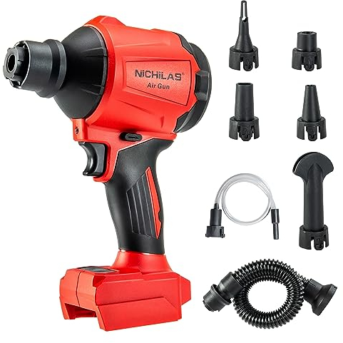 Nichilas Air Duster Vacuum Cleaner 2 in 1, Cordless Leaf Blower Cleaning Gun Brushless Duster Compatible with Milwaukee M18 Battery (Battery Not Included)