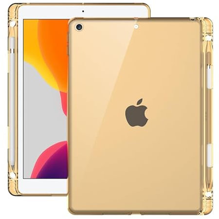 QYiiD Custodia trasparente per iPad di 10a generazione, custodia per iPad di 10a generazione 2022 con portapenne, assorbimento degli urti, cover trasparente e flessibile in gel di silicone TPU,