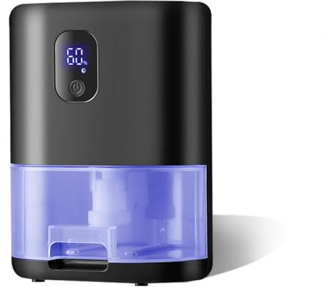 Dehumidifiers for Home, Smart Dehumidifiers for Drying Clothes with 7 Colors Light and Auto-Defrost, Ultra Quiet Energy Saving Small Dehumidifier for Bedroom Bathroom Wardrobe,Black