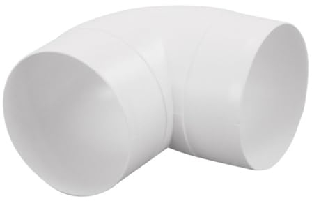 Rohrbogen Rundrohr Bogen 90° Grad für Lüftungsrohr Ø 100 mm Kunststoff Abluft Zuluft Rohr Kanal Verbinder Adapter