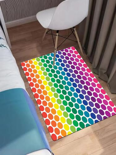 EWFAS Badteppich,Regenbogen-Punkt-Hintergrund,viele schöne Badematten zur Auswahl Badvor leger sehr weich und rutschfest waschbar und schnelltrocknend40x60cm