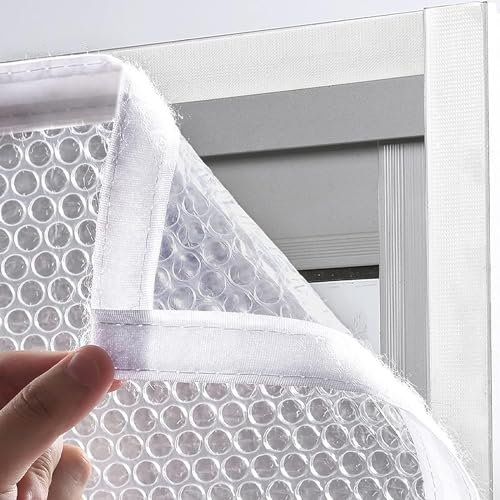 80x95cm,Película Aislante para Ventanas Cubierta Transparente para el Aislamiento Térmico de Ventanas,Invierno A Prueba Frío Impermeable Sellado Cristales Blandos para Patio Balcón