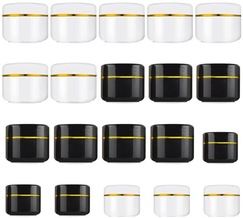 Pumuky 20 Pcs Boîtes de Gel Boîtes de CrèMe Vides,Blanc Vide Boîtes, Boîtes de Crème à Remplir,Convient pour Les Cosmétiques Produits de Soins de La Peau Petits Bijoux etc 30/50ML