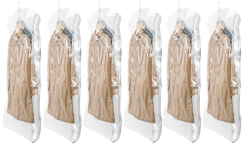 TAILI Vakuumbeutel für Kleidung, Platzsparende Vacuum Bags for Clothing, Transparent Kleiderbeutel, 6 PCS 135x70cm Vakuumierbeutel für Kleidung, Schrank-Organizer und Aufbewahrung
