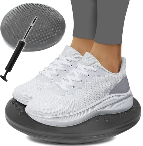 Ballsitzkissen mit Pumpe, 37cm Durchmesser, Balancekissen, Orthopädisches Sitzballkissen, Luftkissen, Pad, Sitzkissen, Bürostuhl, Balance Kissen für Reha, Yoga