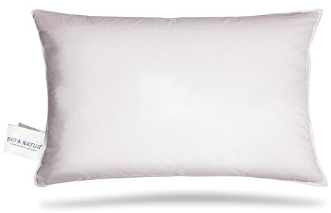 BEFA NATUR Federkissen 50x70 cm | Kopfkissen 100% Federn | 820g Füllgewicht | Allergiker geeignet (NOMITE) | Tierwohl Zertifiziert (DOWNPASS) | Oeko-TEX Klasse 1 | Made in Germany