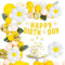 Gänseblümchen Geburtstag Luftballons Set, XXL Gänseblümchen Folienballons mit Happy Birthday Girlande, Blume Party Kindergeburtstag, Ballons Weiße Gelb für Hochzeit Baby Shower Geburtstag Mädchen