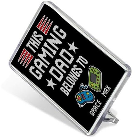 Personalised This Gaming Dad Belongs to, Gift for Fathers Day, Gamer Dad Gift, Fridge Magnet.