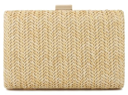 LHHMZ Pochette en paille pour femme Petit sac de soirée d'été Sac bandoulière en raphia Sac à main de plage tissé