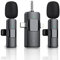 Newnik 3 in 1 Wireless Lavalier Microphone for iPhone iPad Android,Cordless 8 Hours Lightweight Noise Reduction Crystal Clear Sound for Recording, Live Streaming, Interview, Vlog