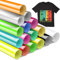 Smart Iron on für Cricut Explore 3/Maker 3, 16 Stück Smart Heat Transfer Vinyl, HTV Ohne Schneidematte, Smart Iron on Vinylfolie Plotter Selbstklebend PU Plotterfolie Textil für DIY Stoffe T-Shirts