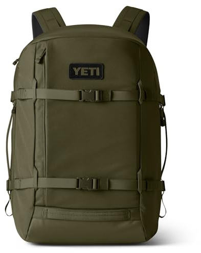 YETI Crossroads Rucksack, Olive, 35L | Wasser- und abriebfester Laptop-Rucksack mit aufklappbarem Tresortasche und seitlichen Hustle-Taschen