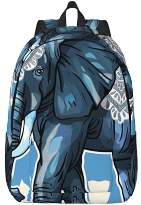 JCVOTREL Laptop-Rucksack mit Elefantenmotiv, bedruckt, aus Leinen, für Reisen, Tagesrucksack, leicht, für Schule, Business, Laptoptaschen für Männer und Frauen, Schwarz , M