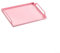Serviertablett aus Metall mit Griffen, Bauernhaus-Tablett-Organizer, rechteckiges Couchtisch-Tablett, zum Essen, Aufbewahren, Schlafzimmer, Küche (rosa)